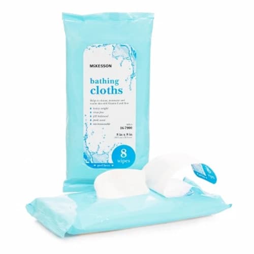 Rinse-Free Bath Wipe Pack Of 8 By McKesson
