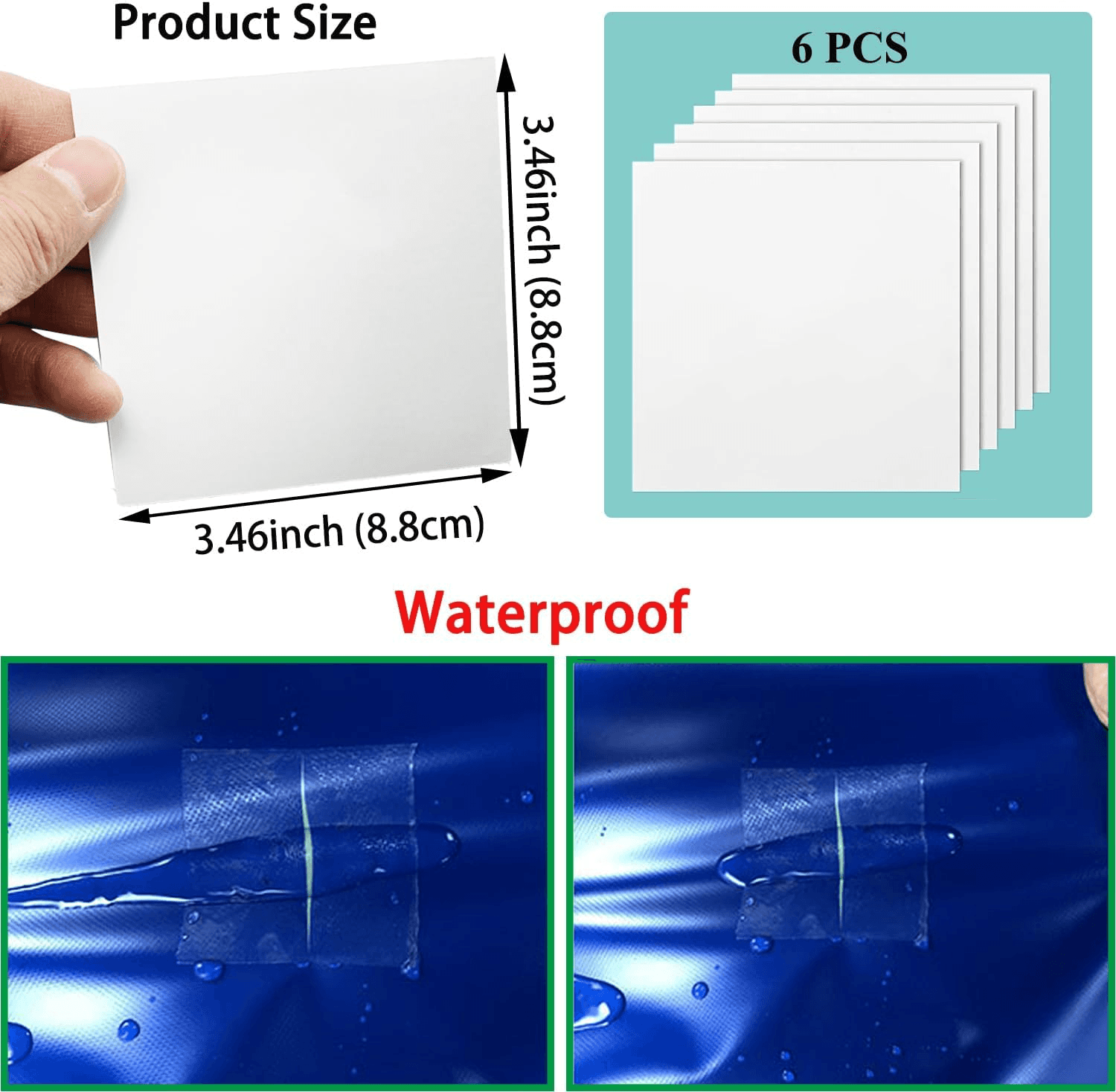 6PCS Inflatable Patch Repair Kit Self-Adhesive| Waterproof TPU Pool Repair Patch view 2