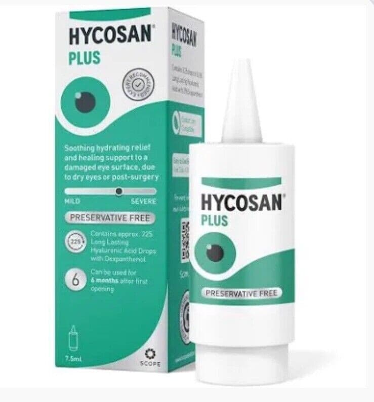 Hycosan Plus Eye Drops - 7.5ml - Expiry - 07/2027