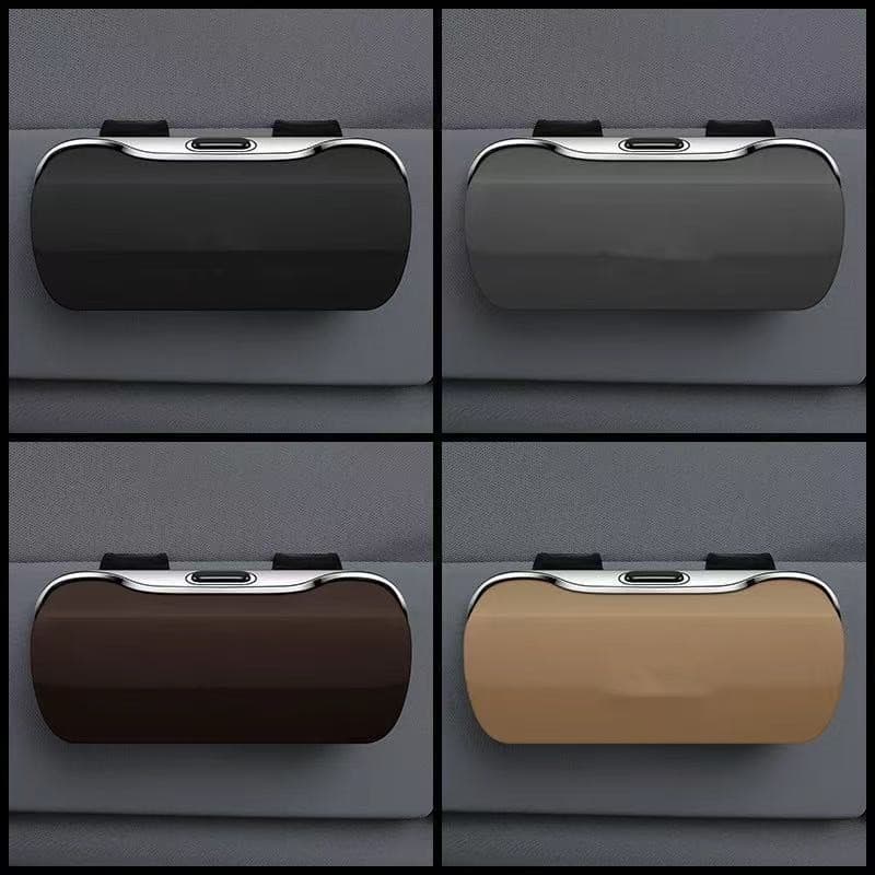 1x Car Sun Glasses Holder Case Box Glasses Clip Auto Visor Card Ticket Organizer