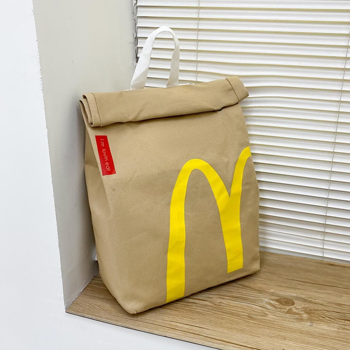 Realistic Backpack/Messenger Side Bag Fast Food Gift Colour Blocking