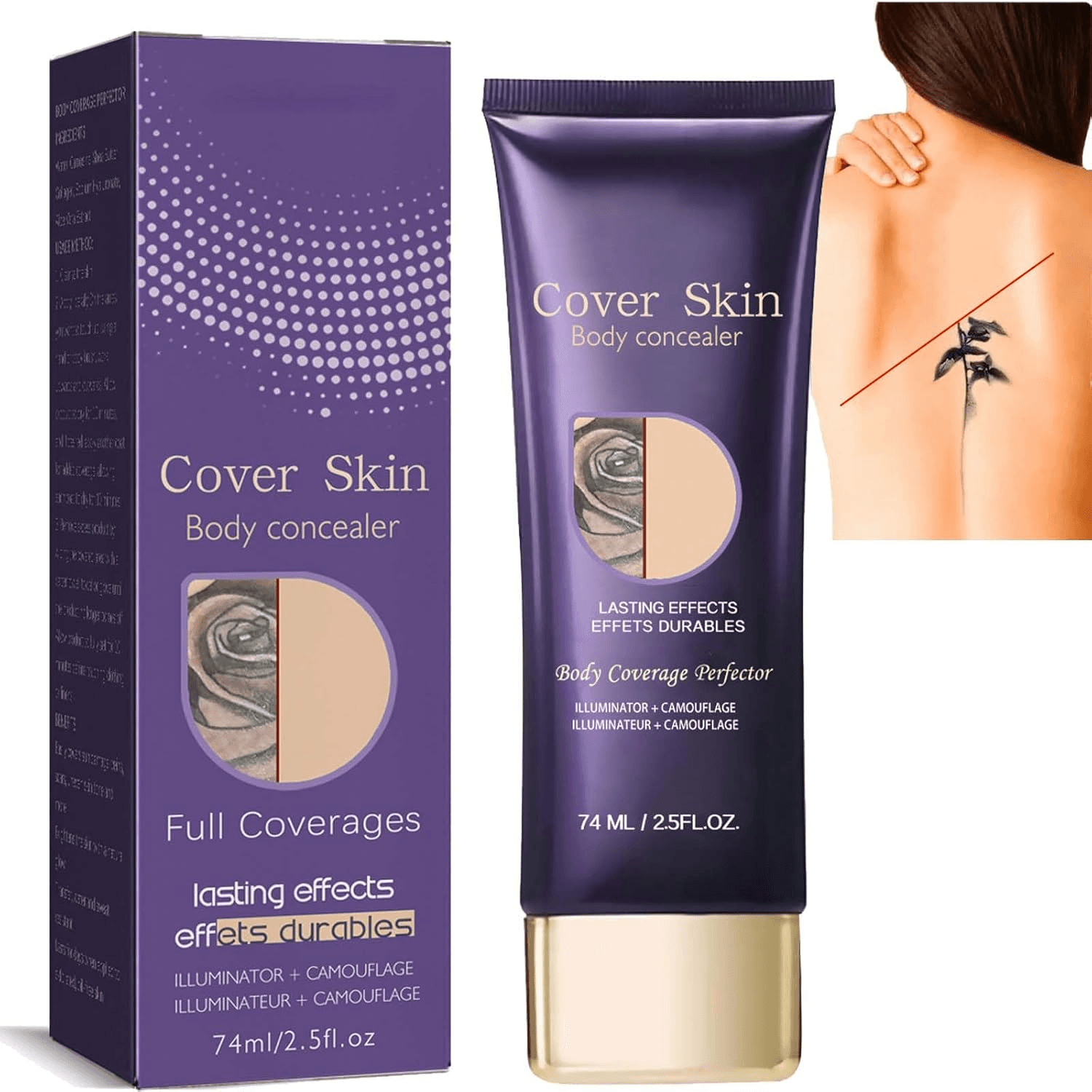 Body Concealer - Waterproof Tattoo Cover up and Leg Makeup for Veins| Scars| and