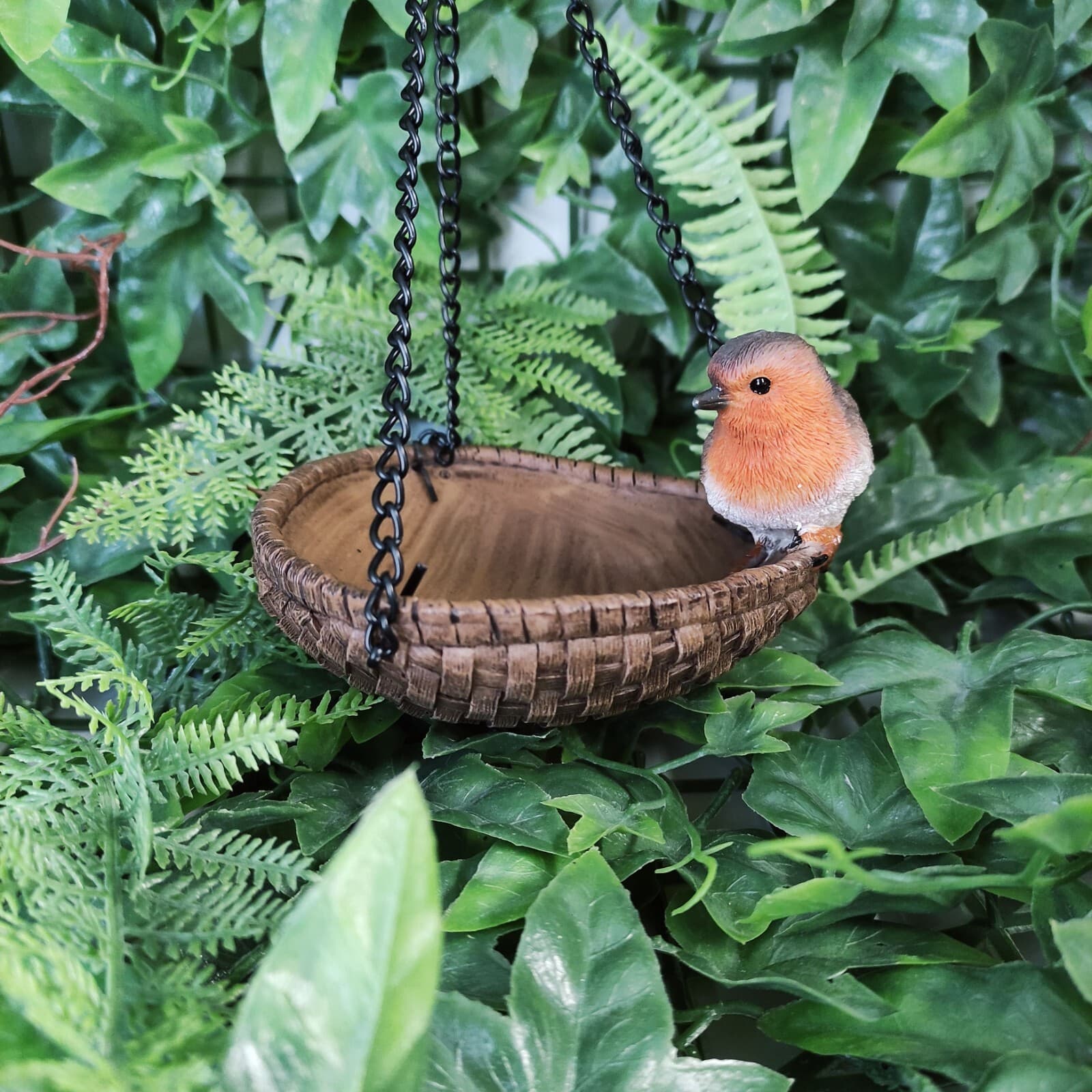 Hanging Robin Heart Bird Feeder  Decoration