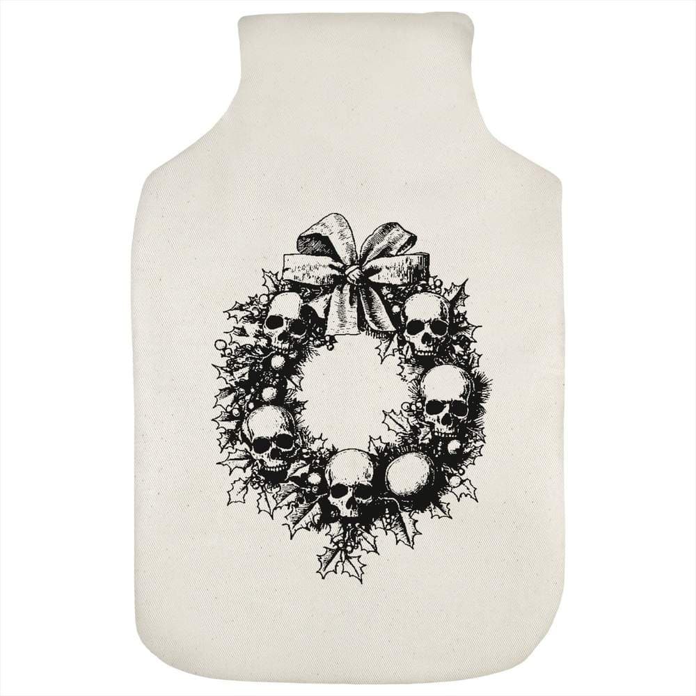 'Gothic Skull Christmas Wreath' Hot Water Bottle Cover (HW00046199)
