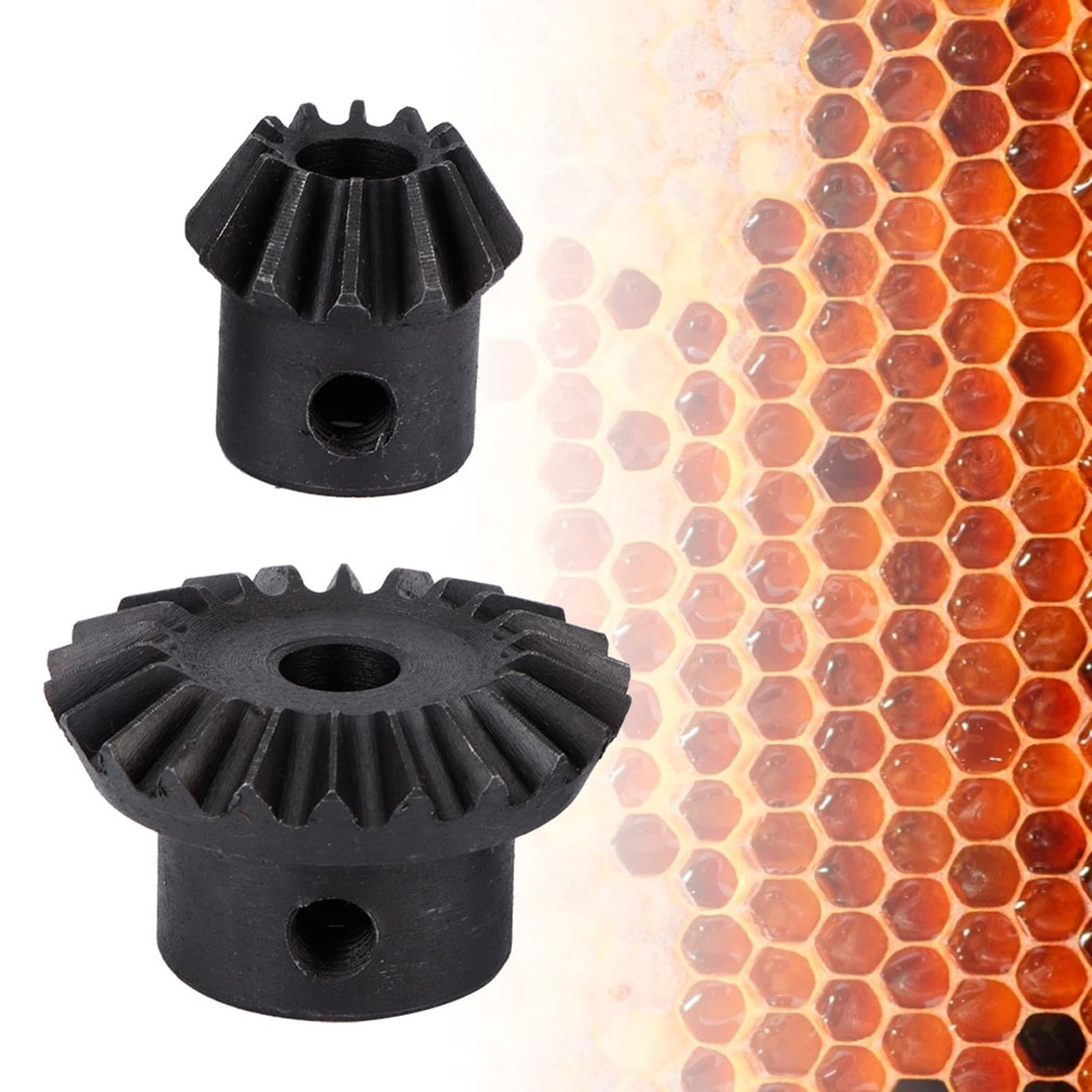 2pcs Black Steel Beekeeping Honey Extractor Gear Accessory Beekeeper Tool