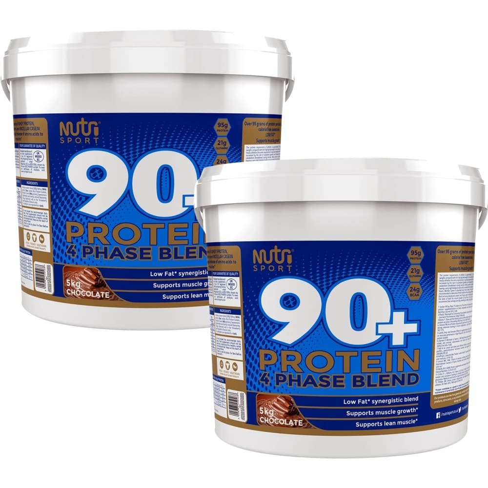 NutriSport 90+ Whey Protein 2 X 5KG Lean Muscle Build Low Carb All Flavours