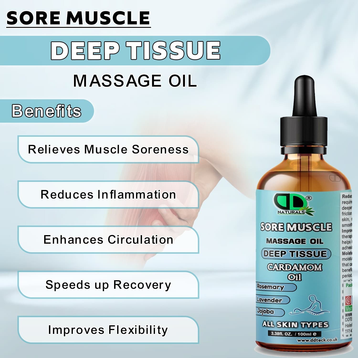 Deep Tissue Massage Oil Sex Erotic Romantic Aphrodisiac Natural Lubricant Body
