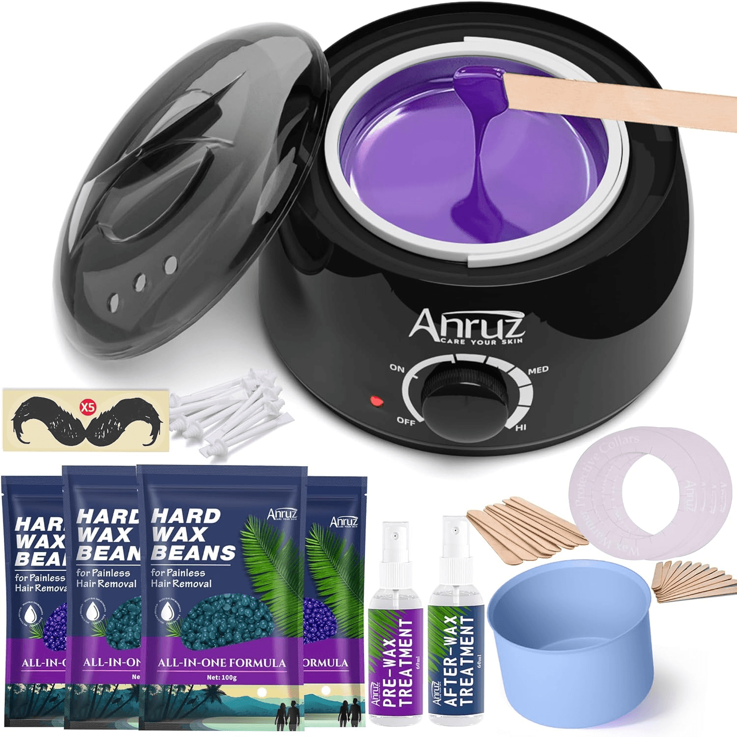 Waxing Kit| Wax Kit for Hair Removal| Wax Pot for Waxing Professional | Silicone