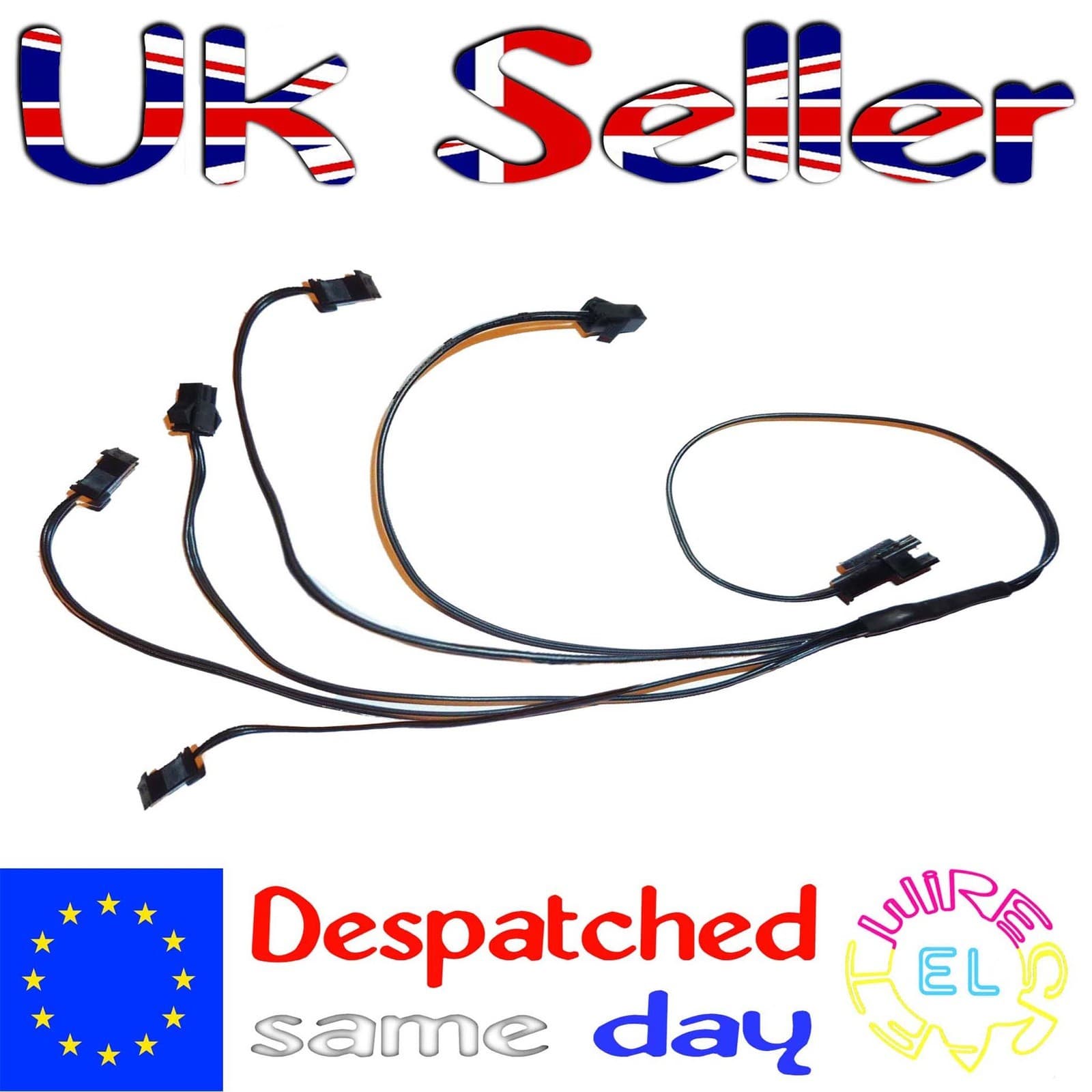 Standard Splitters For EL Wire - 40cm-black or white - Connectors For Neon Wire
