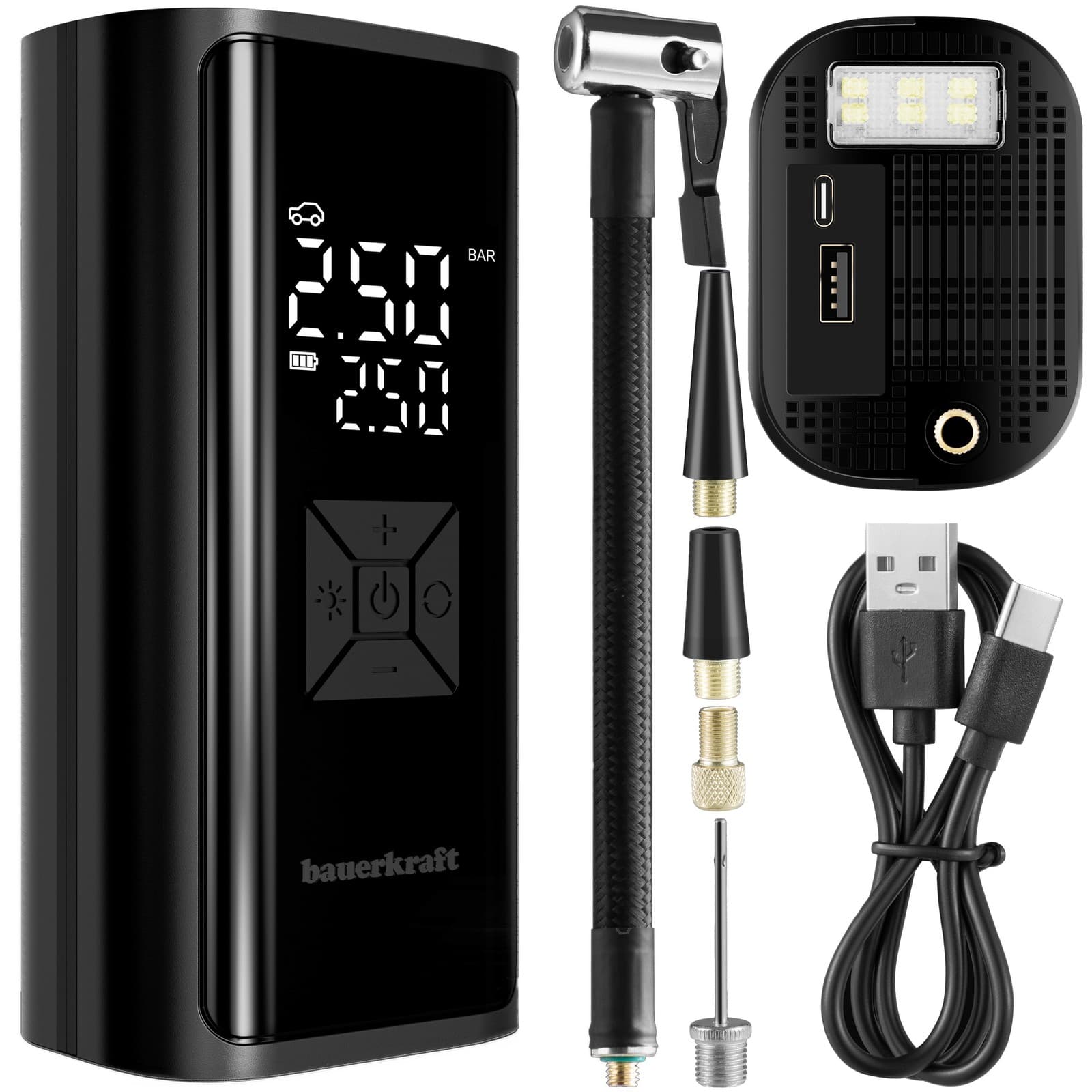 5904265086524 Pompka rowerowa elektryczna kompresor do opon powerbank 6000mAh la
