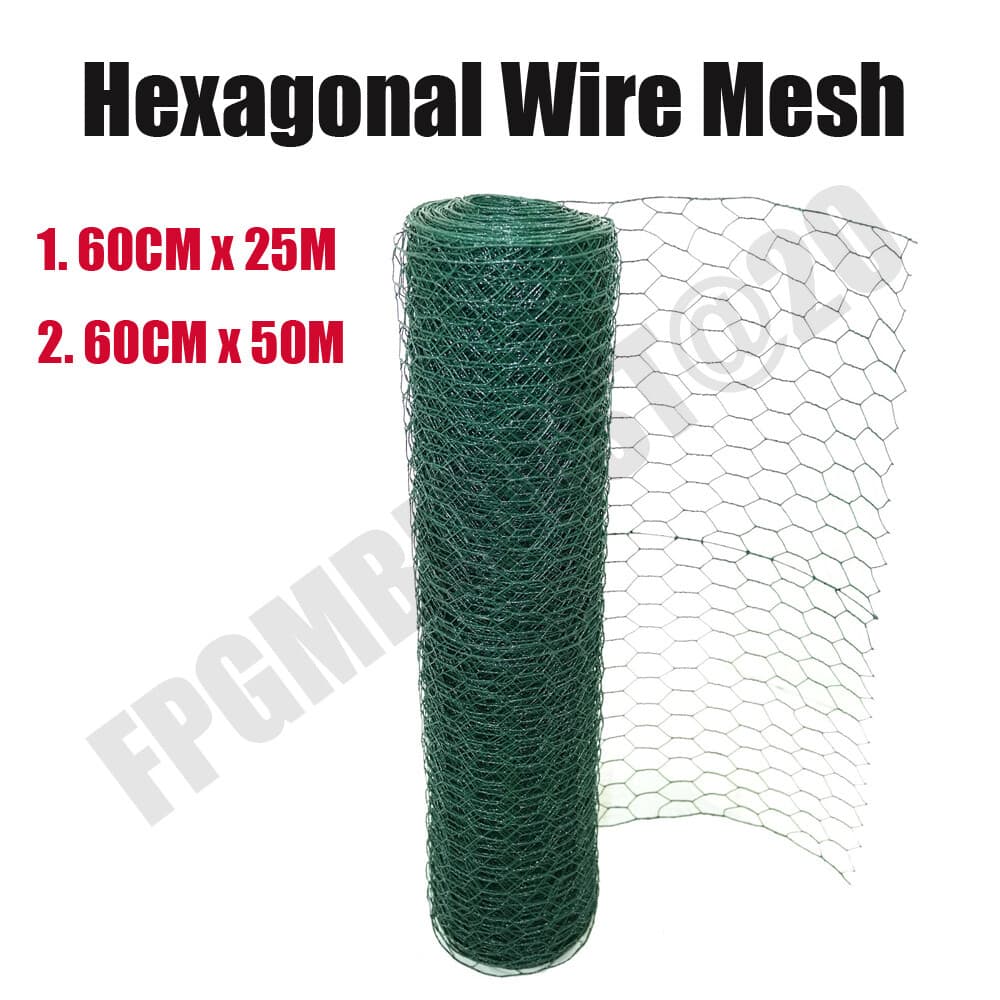 Galvanised/PVC Chicken Wire Mesh Fence Net Rabbit Netting Fencing Cages Runs Pen