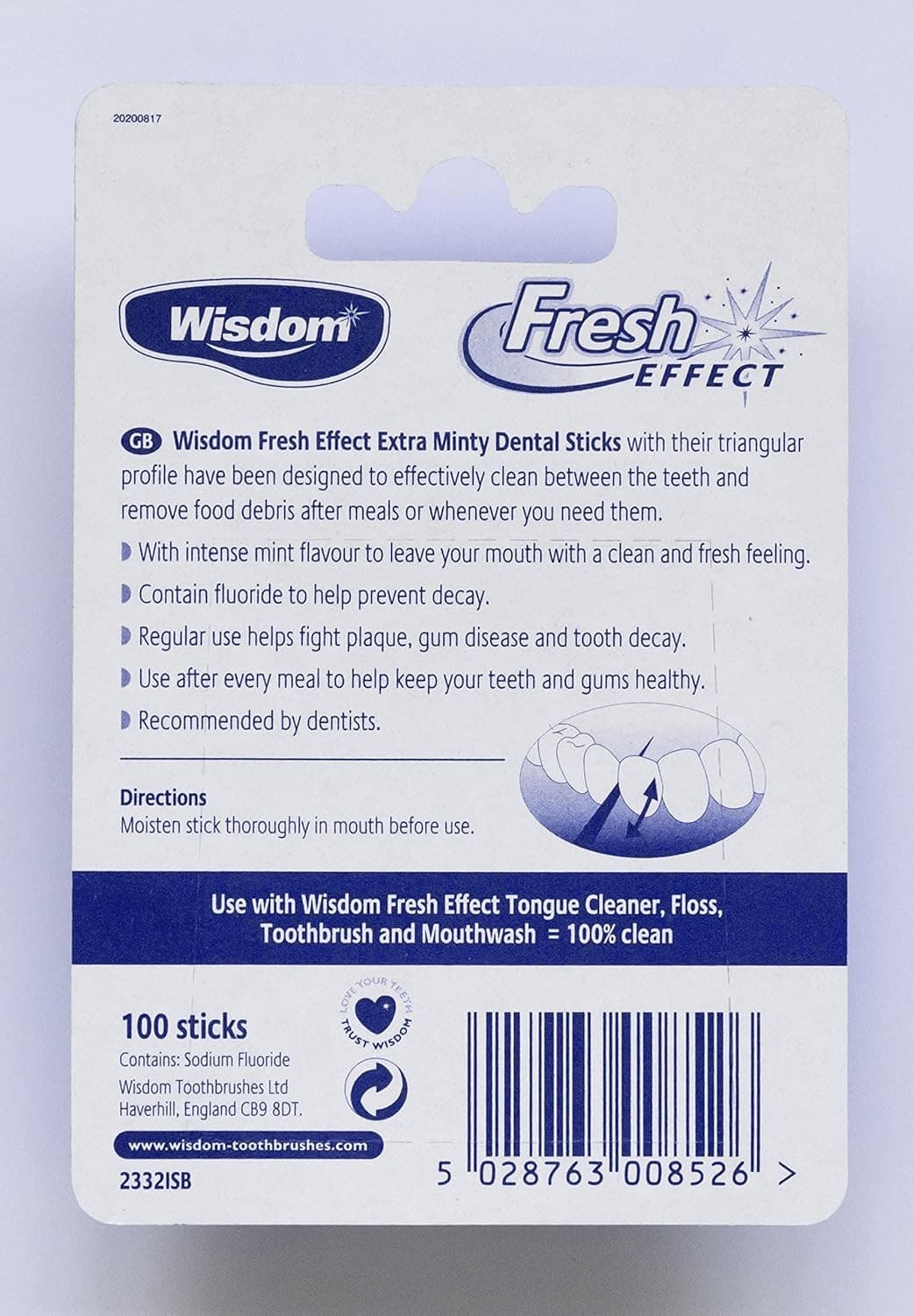 Wisdom Fresh Effect Dental Wood-Count| Pack of 4| 400-Count view 2