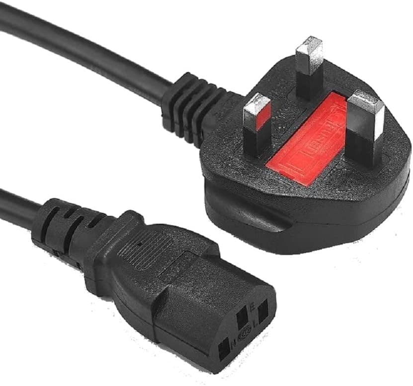 10A AC 250V UK Plug to C13 Adapter Scanner PC Power Cable Black 0.5 Meter-Black