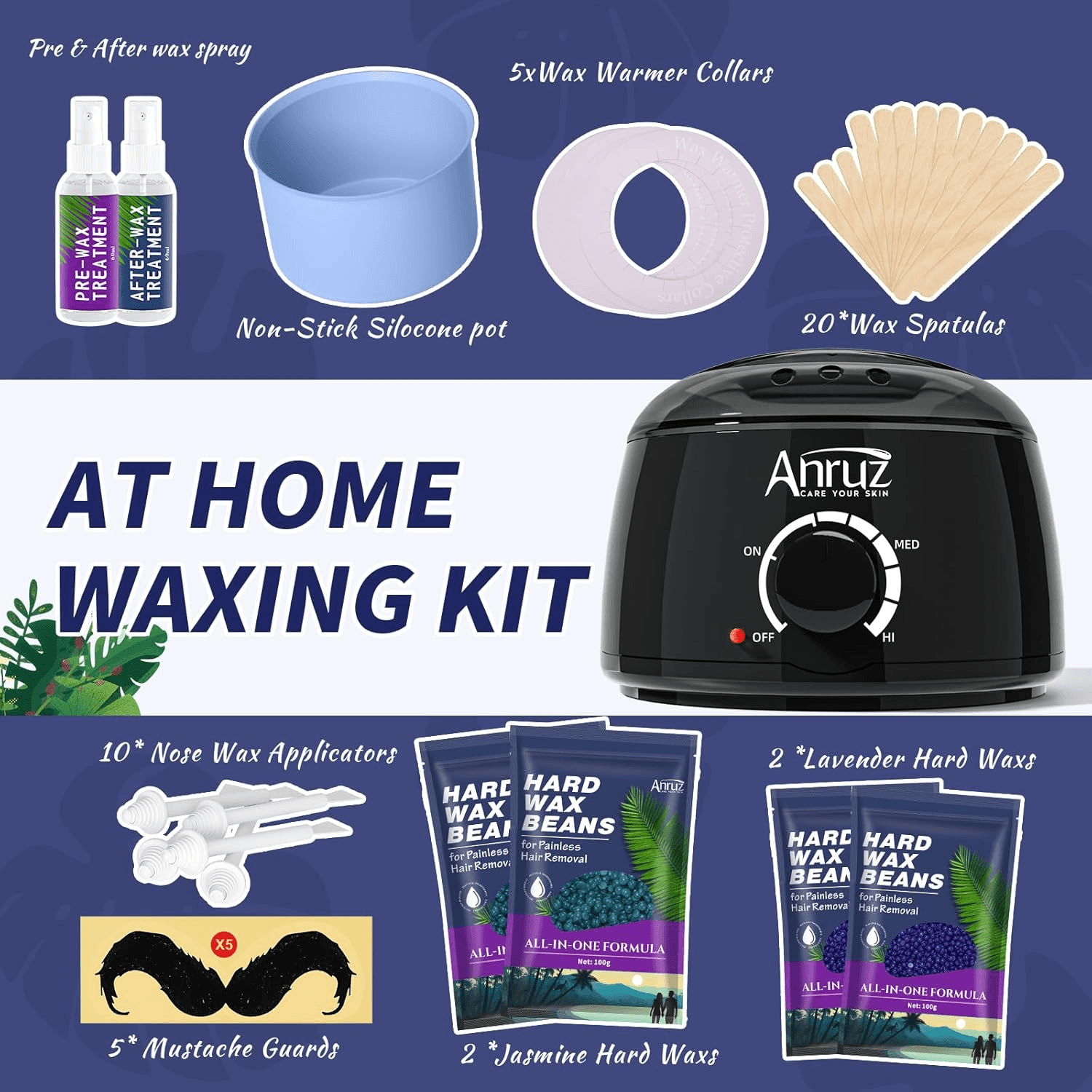 Waxing Kit| Wax Kit for Hair Removal| Wax Pot for Waxing Professional | Silicone view 2