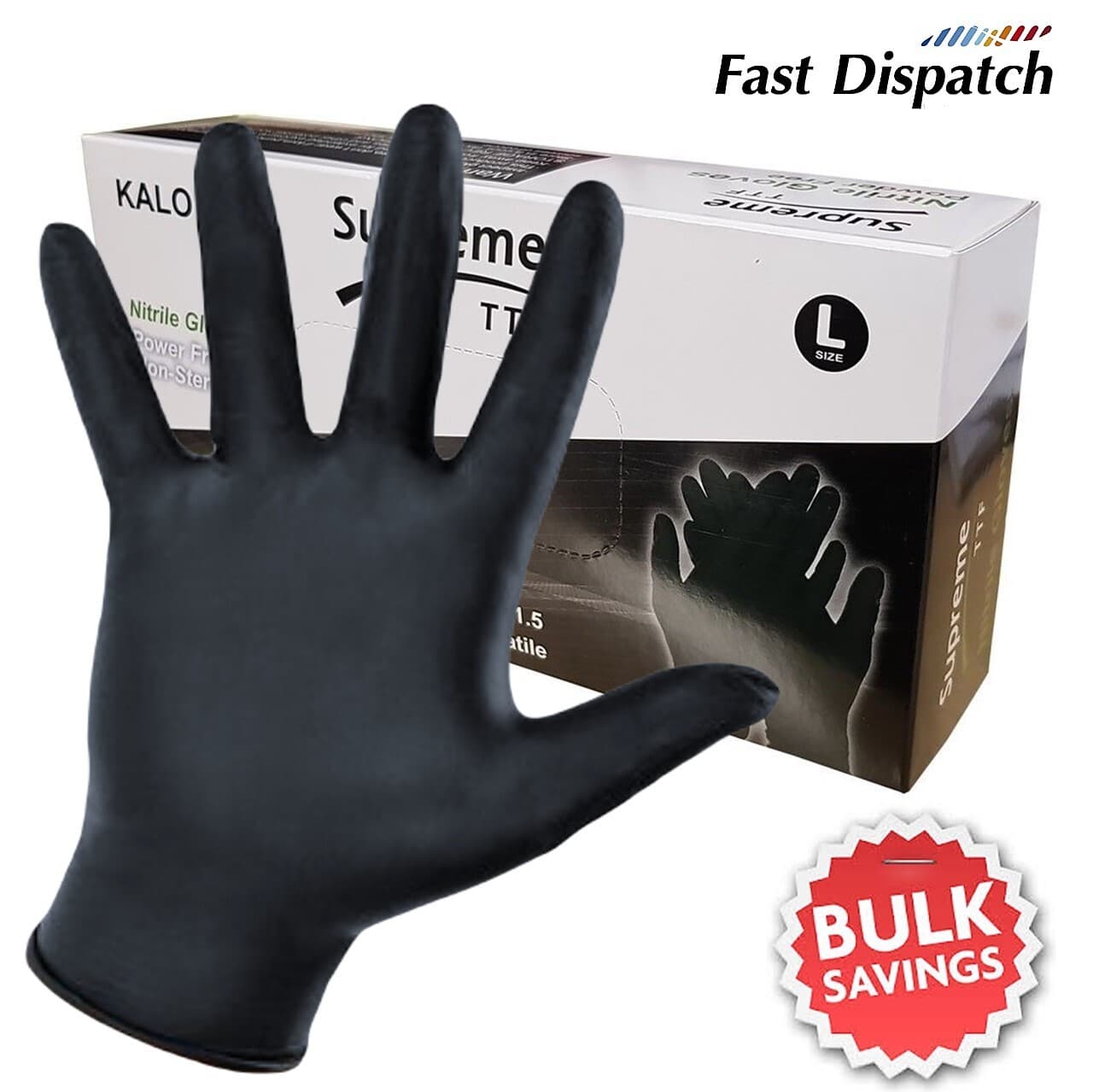 EXTRA STRONG BLACK NITRILE DISPOSABLE GLOVES POWDER and LATEX FREE TATTOO MECHANIC