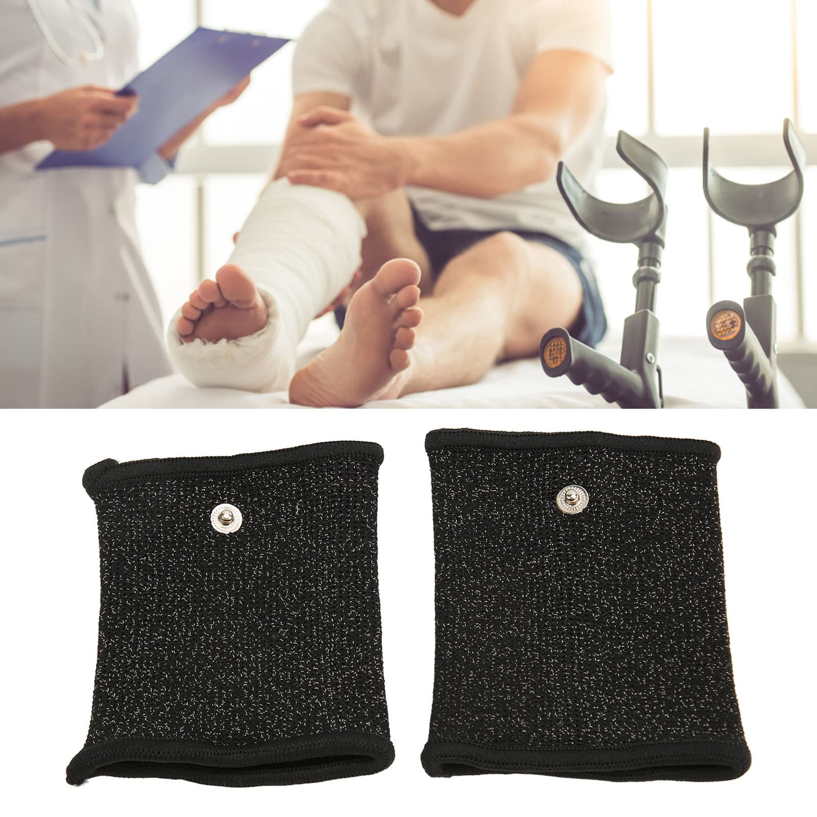 Tens Conductive Wristband Conductive Soft Elastic Electrode Wrist Support view 2