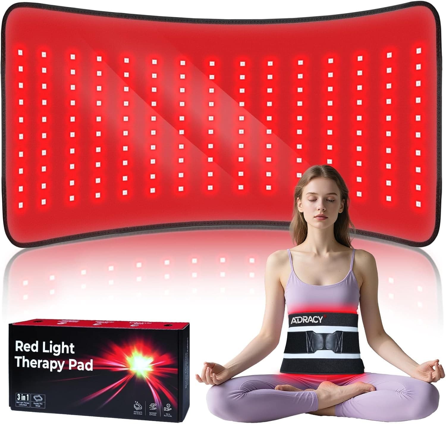 Red Light Therapy Pad Belt with Timer 660nm&850nm Infrared Light Thera 24\" x 12\"