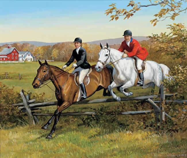 Horses Jumping Fence 240 37b 1 Artwork Micro Fiber Cleaning Cloth 6\"x 8\"Inch