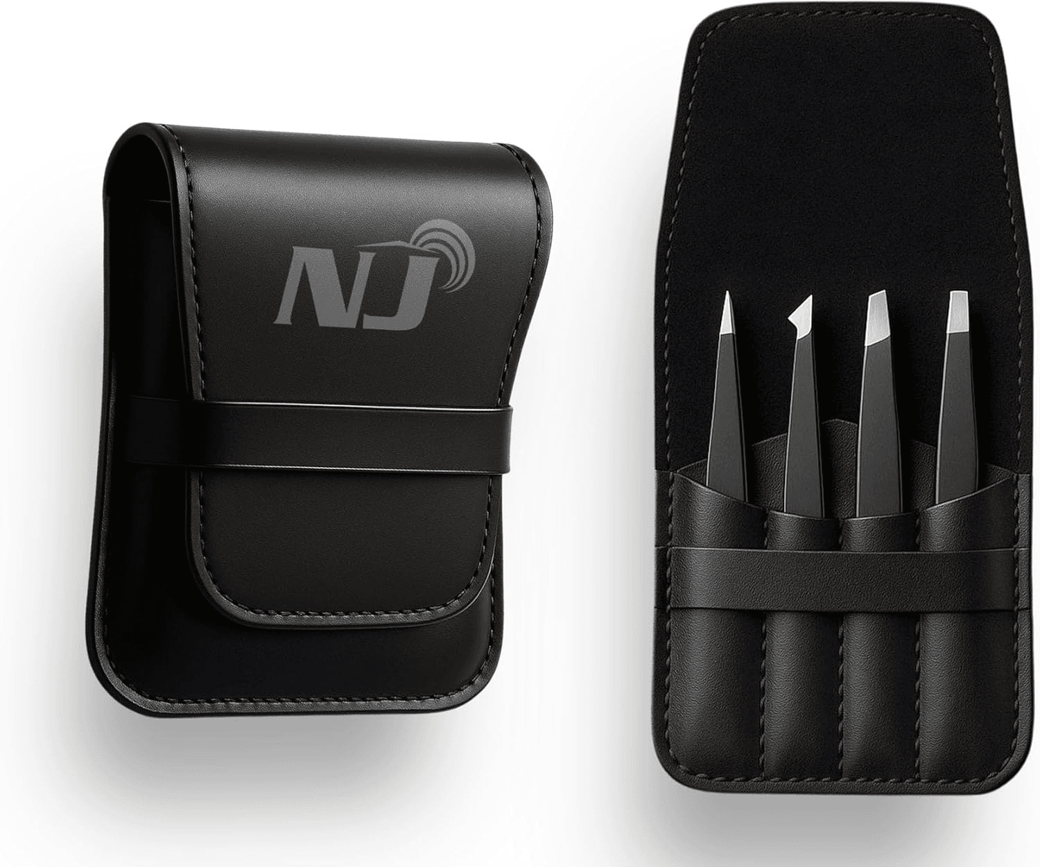 NJ 4PCS Professional Tweezers Set Stainless Steel Precision Tweezers