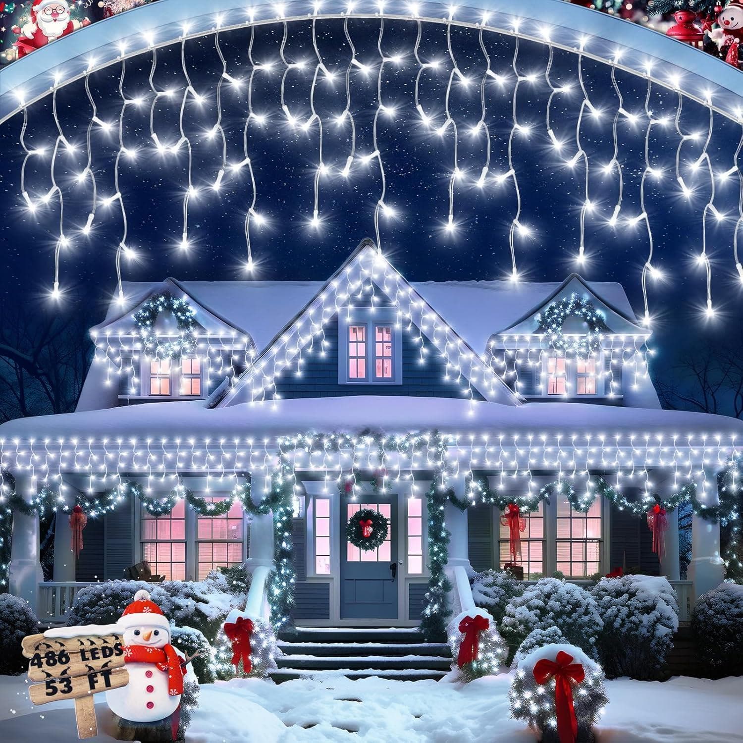 Icicle Led Snowing Effect Lights Wedding Party Xmas Christmas Fairy Lights