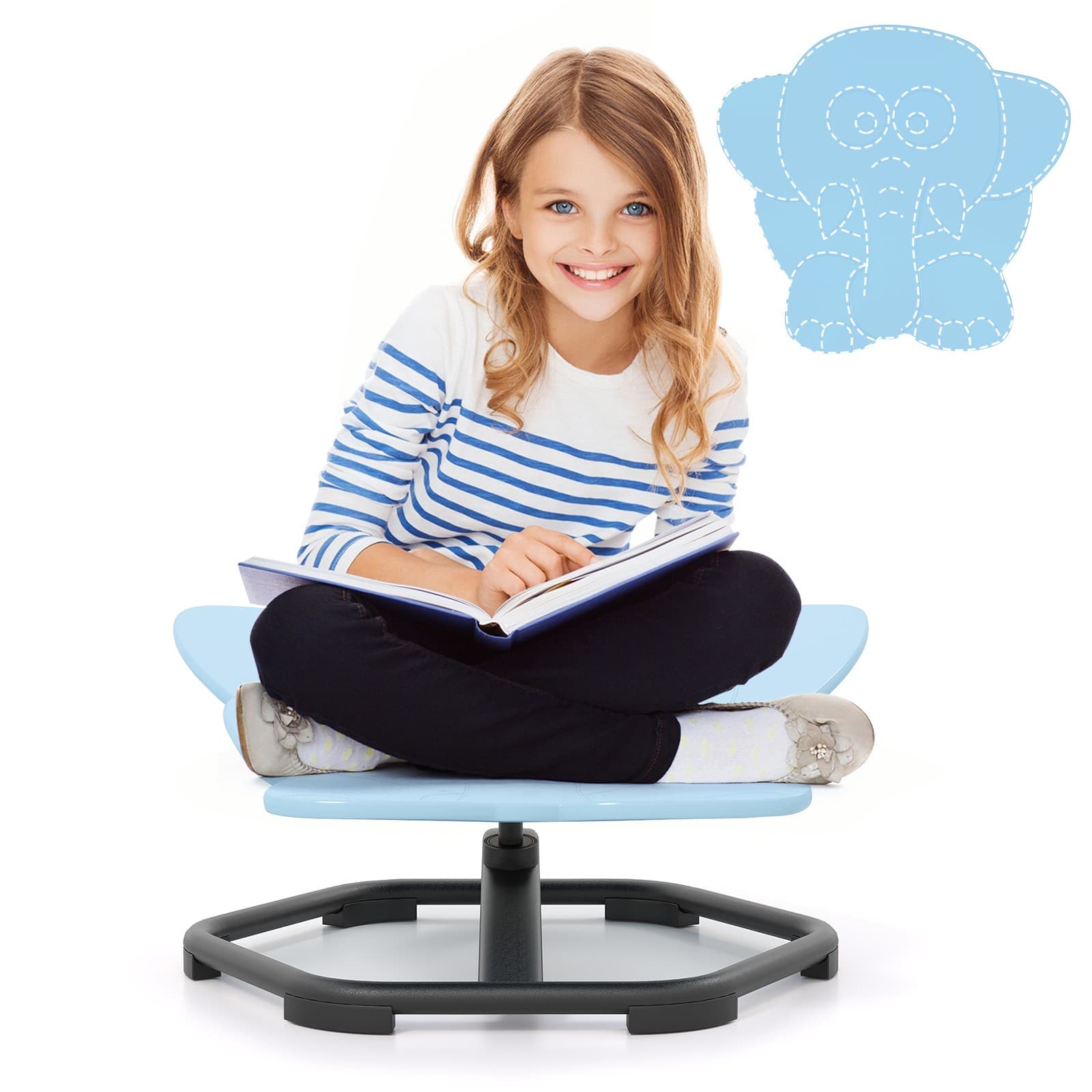 360 Degree Spinning Chair for Kids Elephant Design Swivel Balance Seat