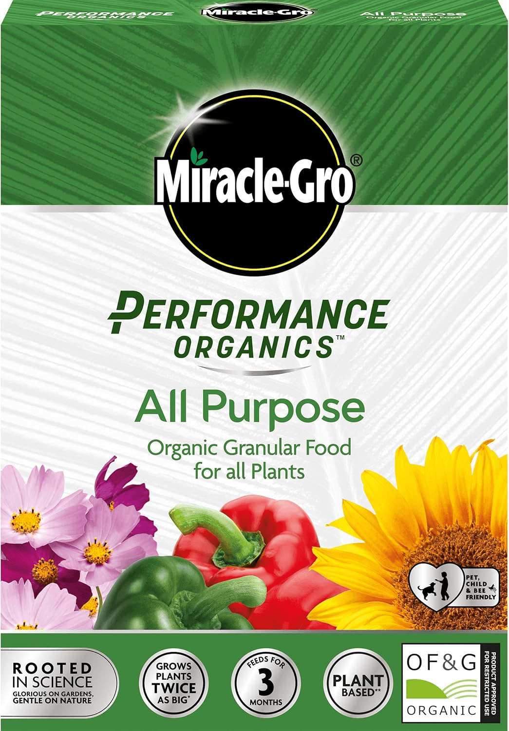 Miracle Gro Performance Organics All Purpose Granular Plant Food| 2 Kg (Bee| Pet