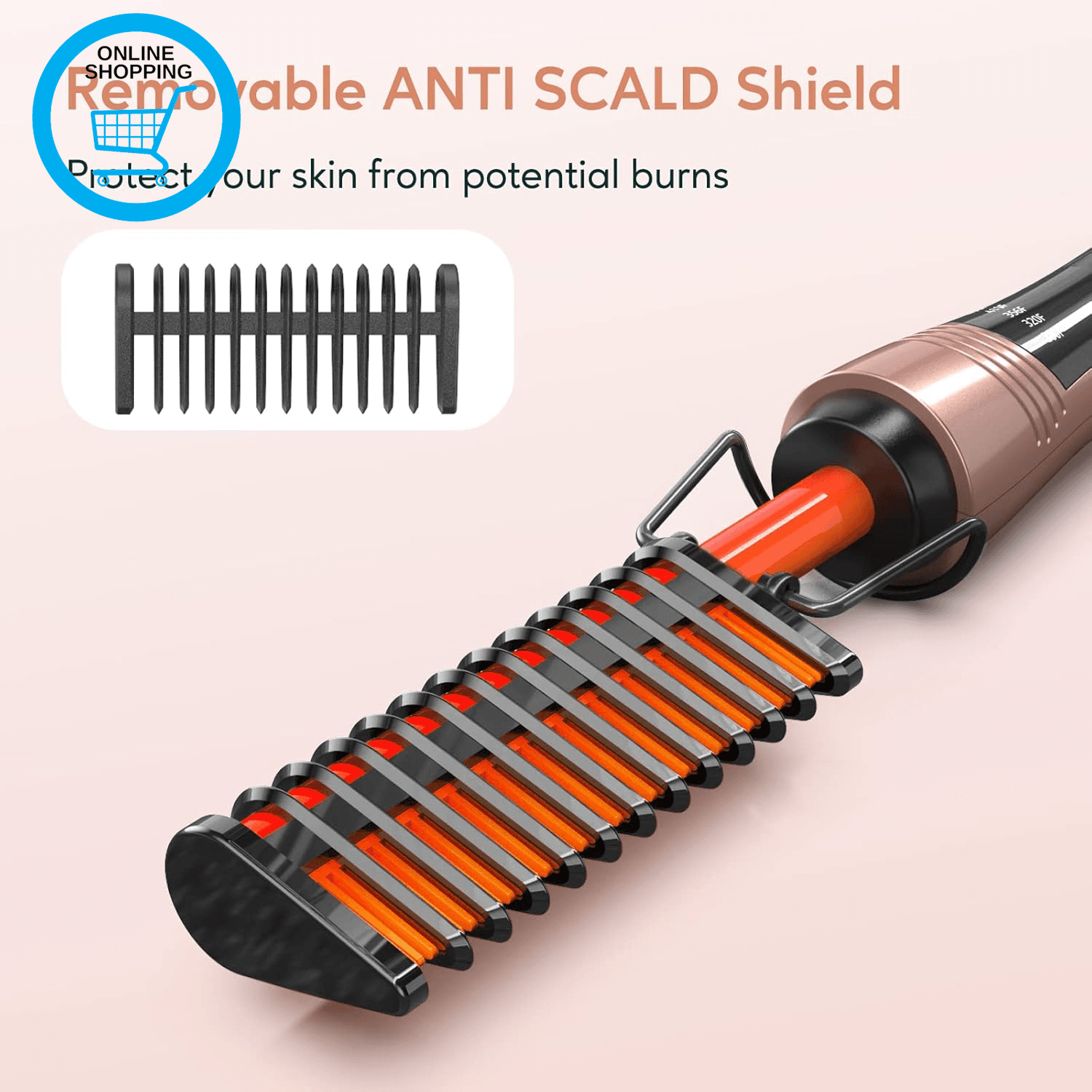 Hot Comb Electric| Hot Comb for Wigs| Afro Hair and Beard| Anti-Scald Straightenin view 2