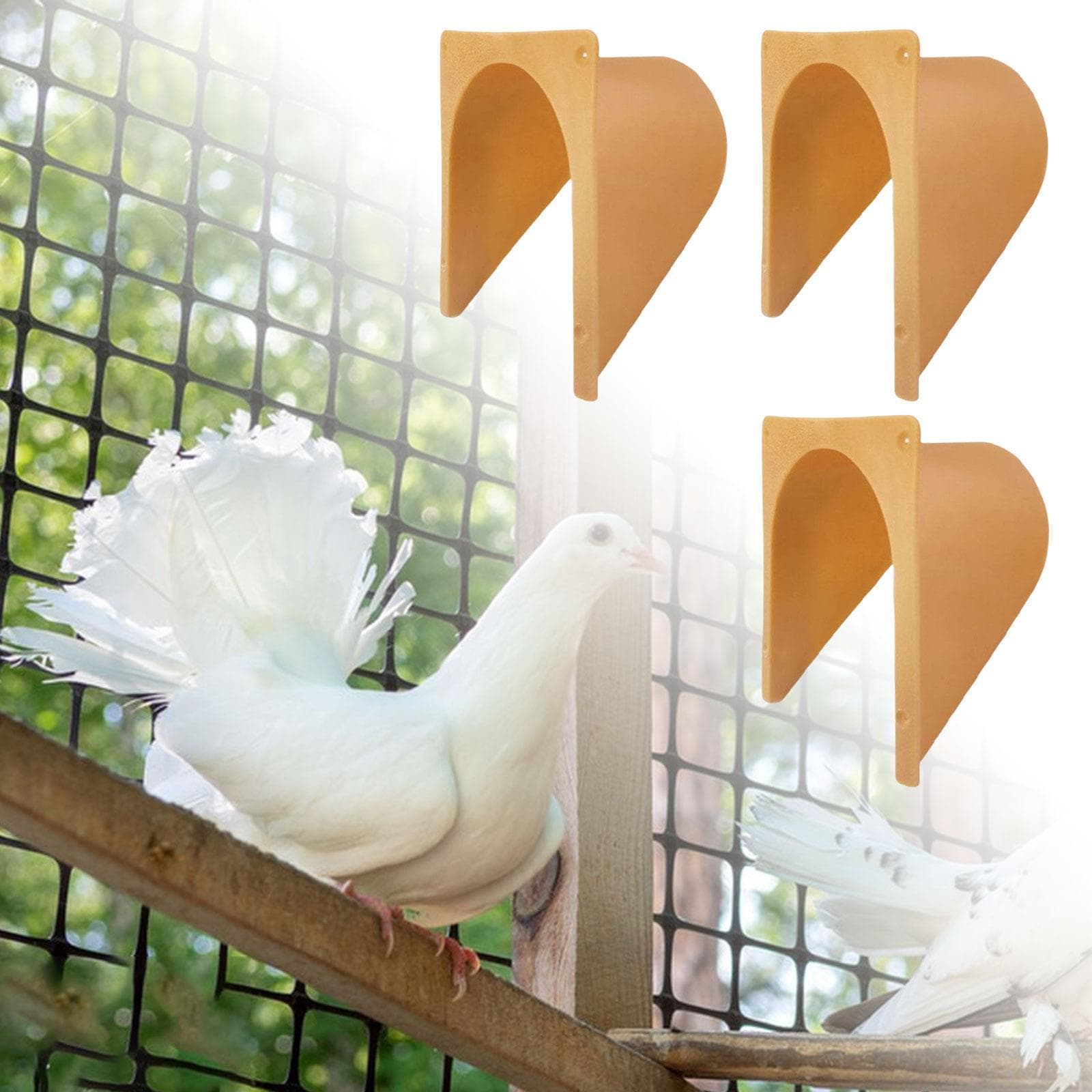Set of 3 Homing Pigeon House Door Barrier Free Arch Door for Poultry Cage