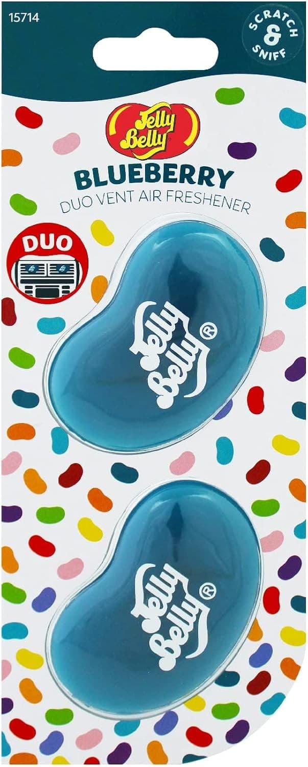 Jelly Belly Blueberry Mini Vent 3D Gel Duo Pack Air Freshener Car Fragrance