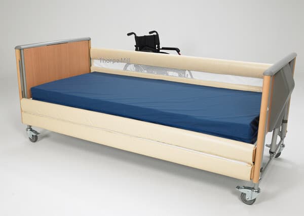 Two Rail Connected Cot Side Bumpers with Net Window - Protection for profile bed