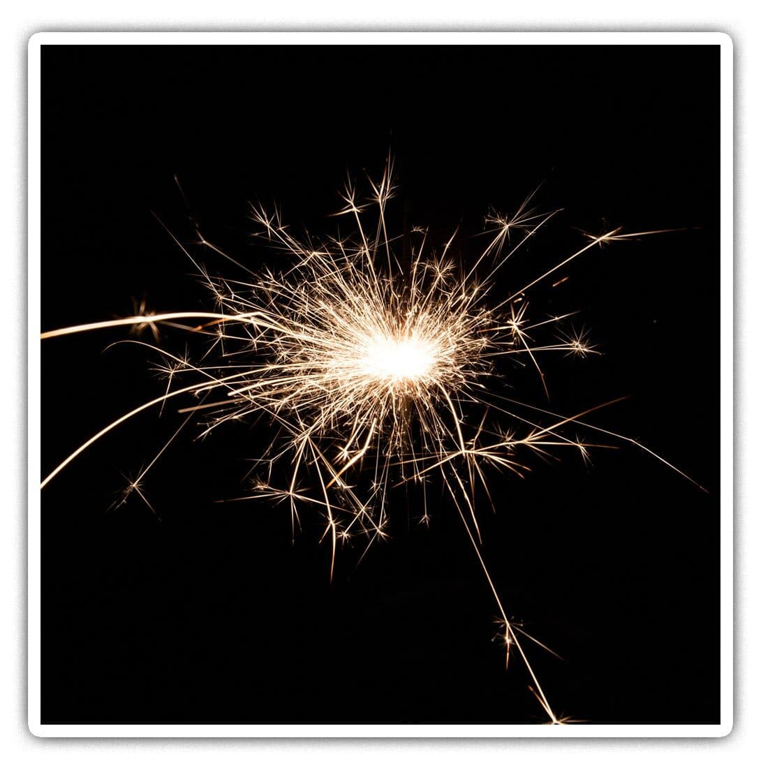 2 x Square Stickers 10 cm - Sparkler Sparks Firework Fun Cool Gift #2164