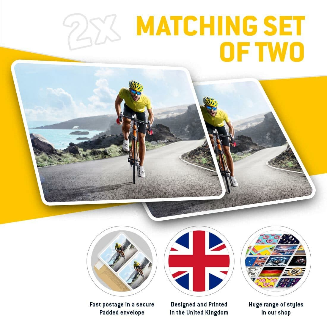 2 x Rectangle Stickers 7.5 cm - Road Bicycle Race Bike Cycling Mens Cool Gift #2 view 2