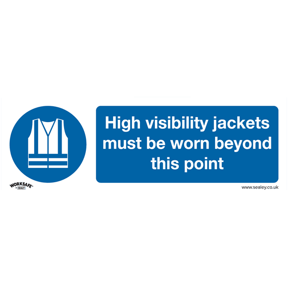 Sealey SS9V1 Worksafe® High Visibility Jackets Must Be Worn Beyond This Point Sa