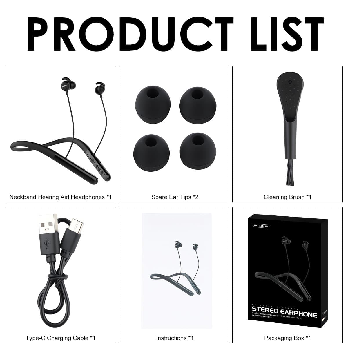 2 in1 Bluetooth Hearing Aids for Seniors Digital Hearing Sound Amplifier Headset