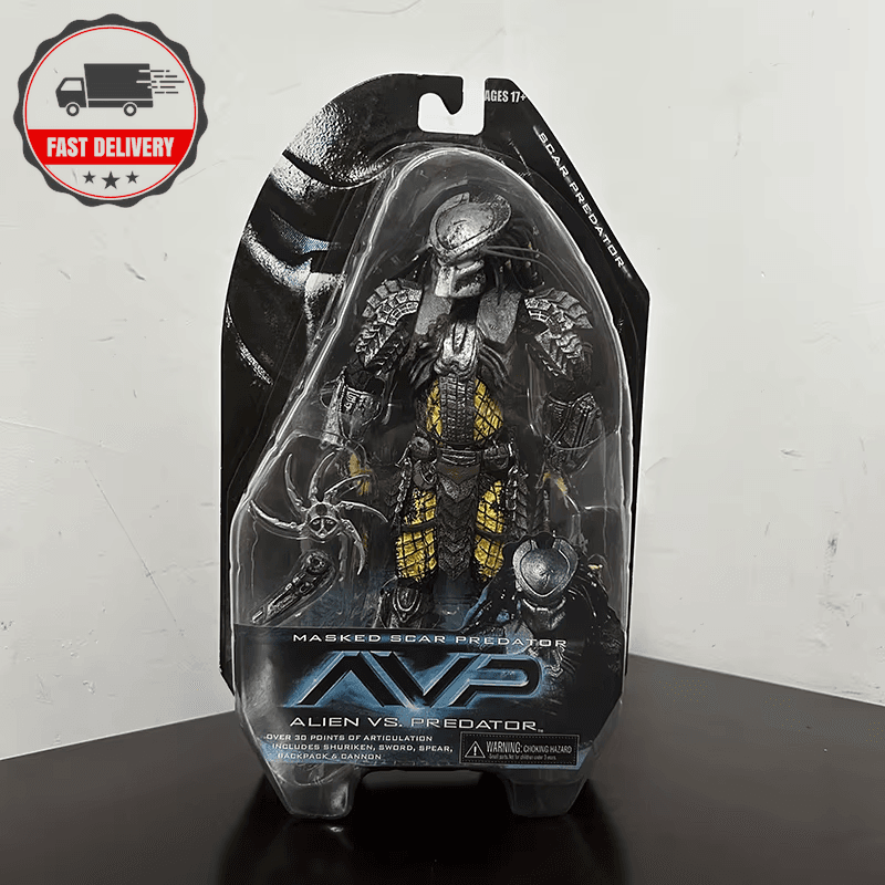 NECA ALIEN vs PREDATOR Series 14 UNMASKED SCAR AVP 7\" Action Figure UK STOCK