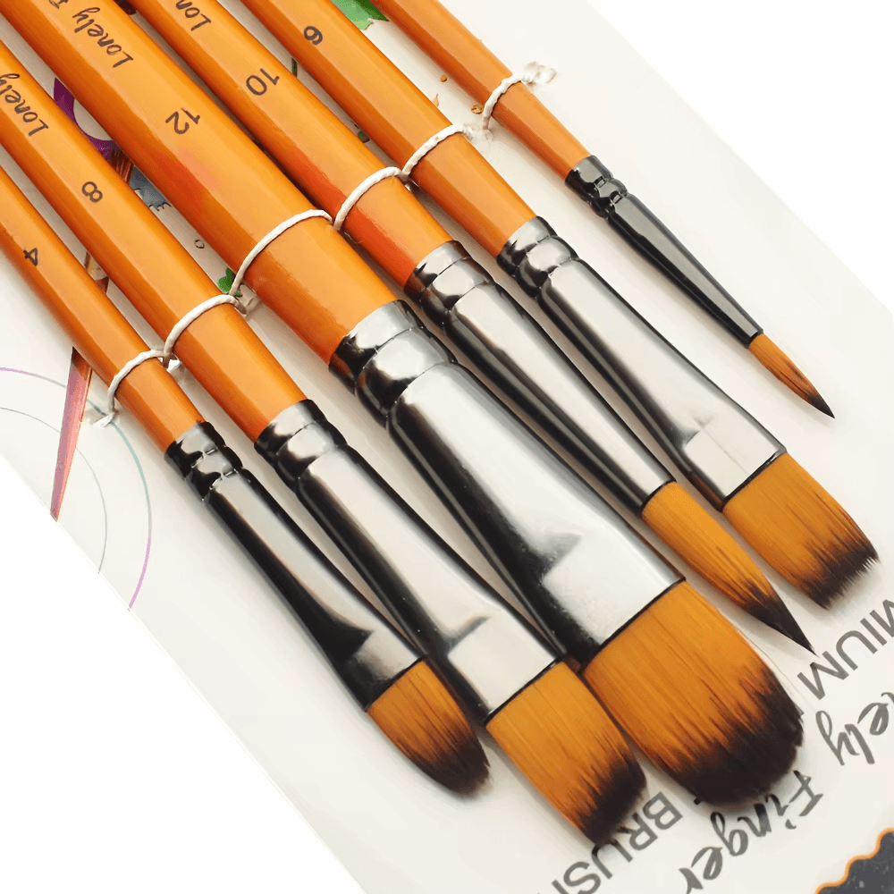 6/24Pcs Acrylic Paint Brushes Set Different Nylon Tips for Acrylic Oil Watercolo