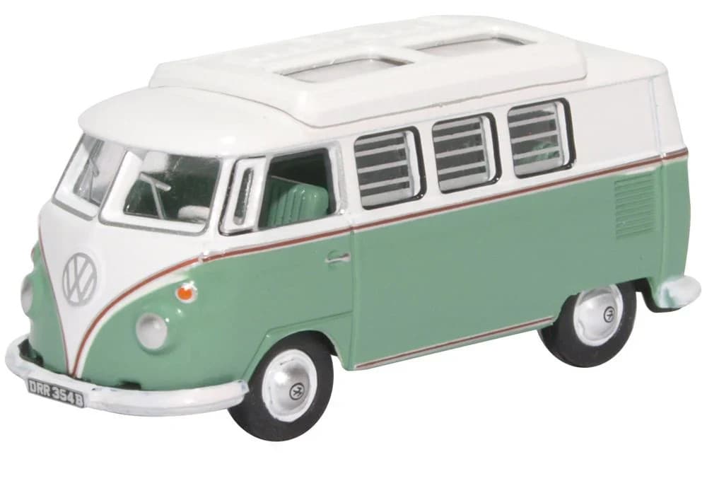 Oxford Diecast 76VWS002 VW Split Screen T1 Camper Turquoise/White