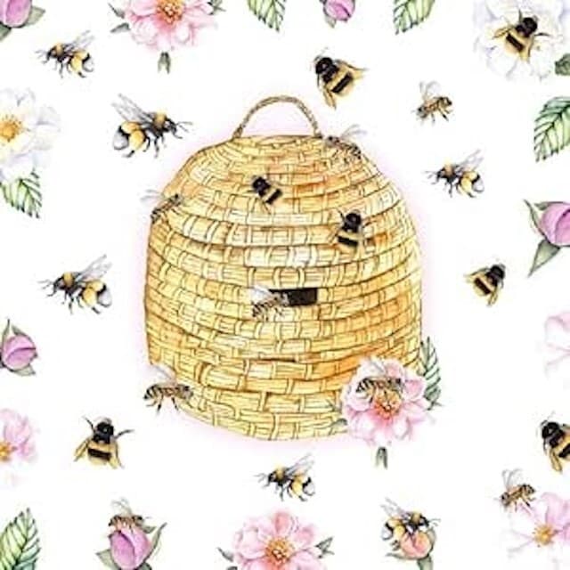 AMBIENTE LUNCH NAPKINS  - 4Pack or 20Pack - BEEHIVE - L2024.113