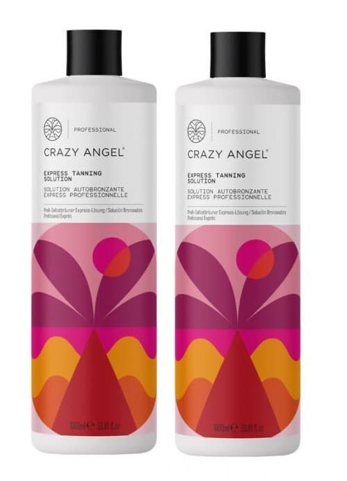 Crazy Angel Professional Spray Tan Express Tanning Solution Litre Pack of 2