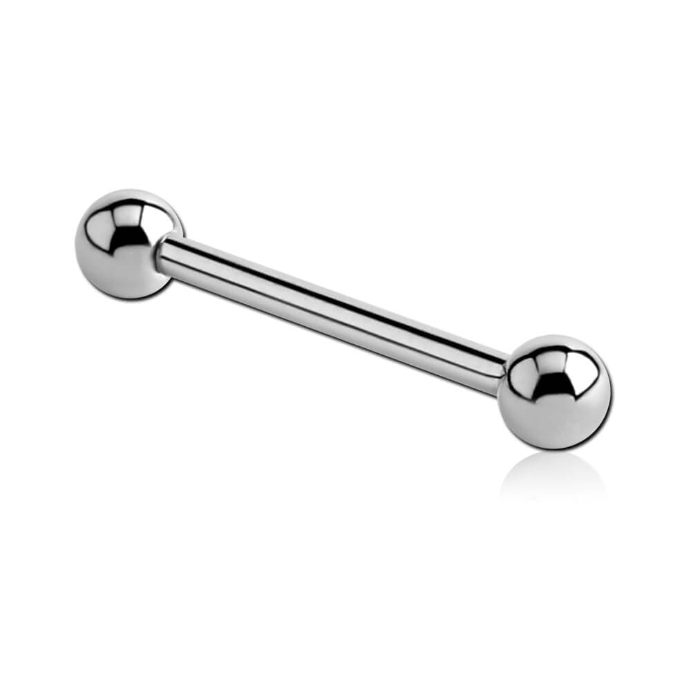 Steel barbell with balls