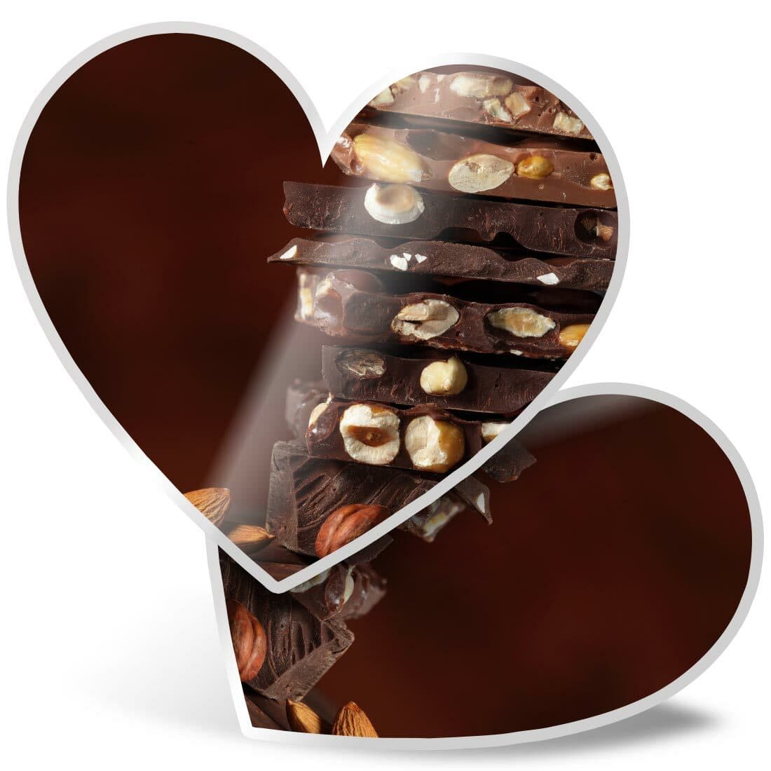 2 x Heart Stickers 7.5 cm - Luxury Chocolate Slabs Sweets  #14567