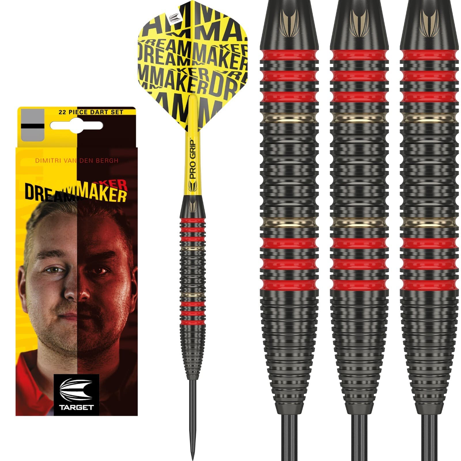 Target Dimitri Van Den Bergh - Dream Maker - Brass Darts - 22g - 22 Piece Set