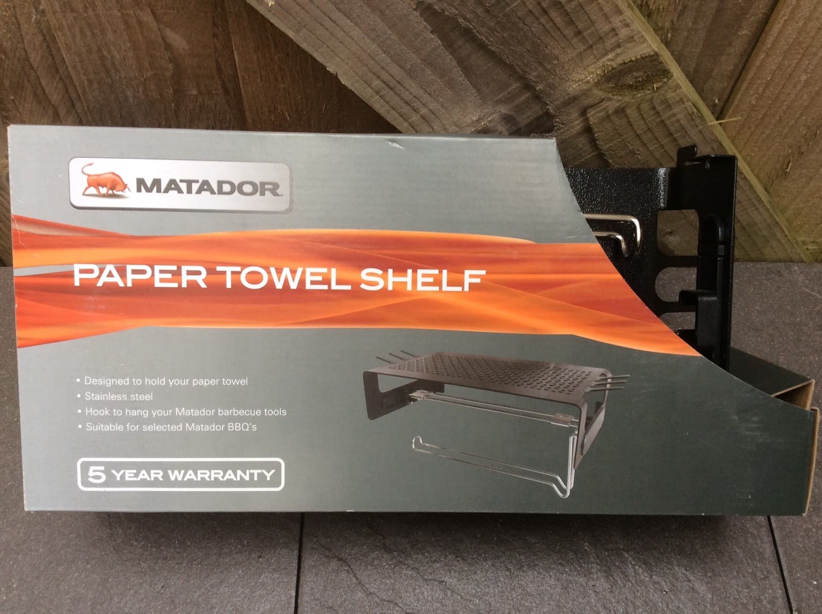 NEW MATADOR PAPER TOWELL SHELF/ STAINLESS/ SUITABLE FOR MATADOR 900 SERIES BBQ