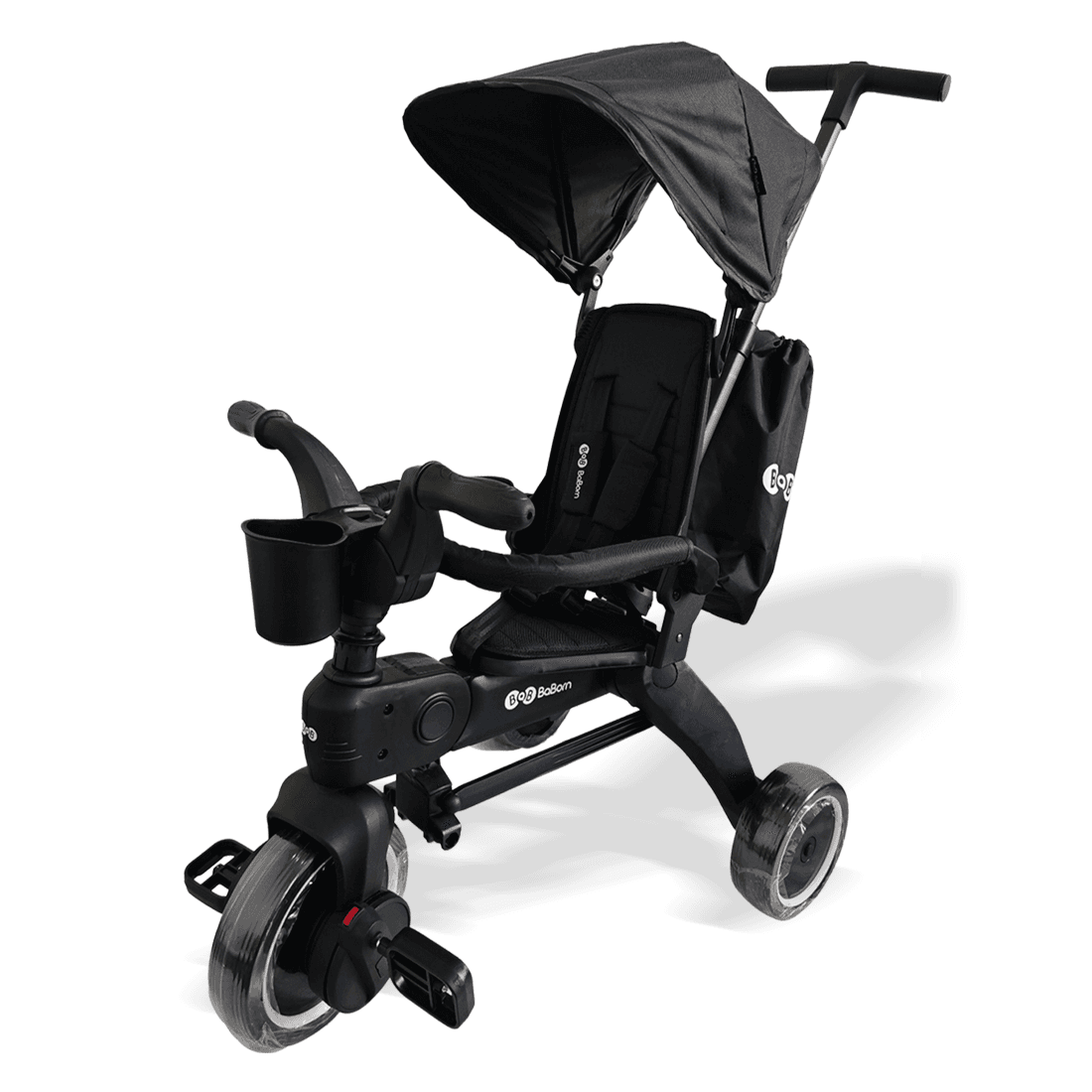 Baby Kids Tricycle Stroller BaBorn Diego Fully Foldable Handle Suncover Black