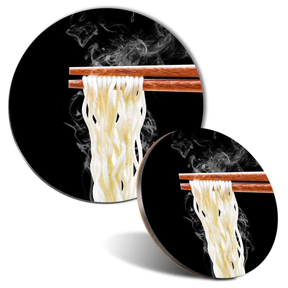 Mouse Mat and Coaster Set Tasty Chinese Noodles Chopsticks #52230