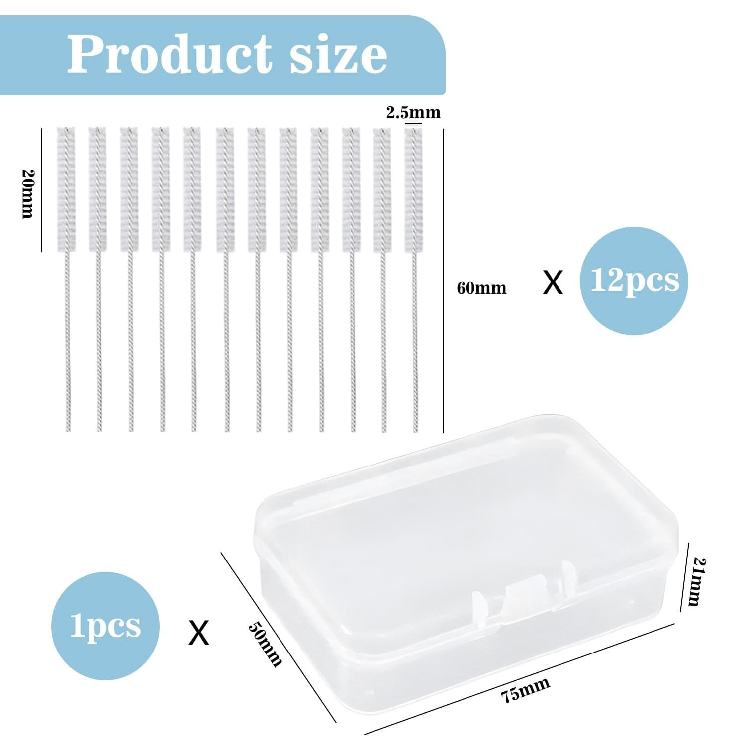 12 Pieces Hearing Aid Cleaning Brushes| Earpiece Earmold Vent Cleaner| White view 2