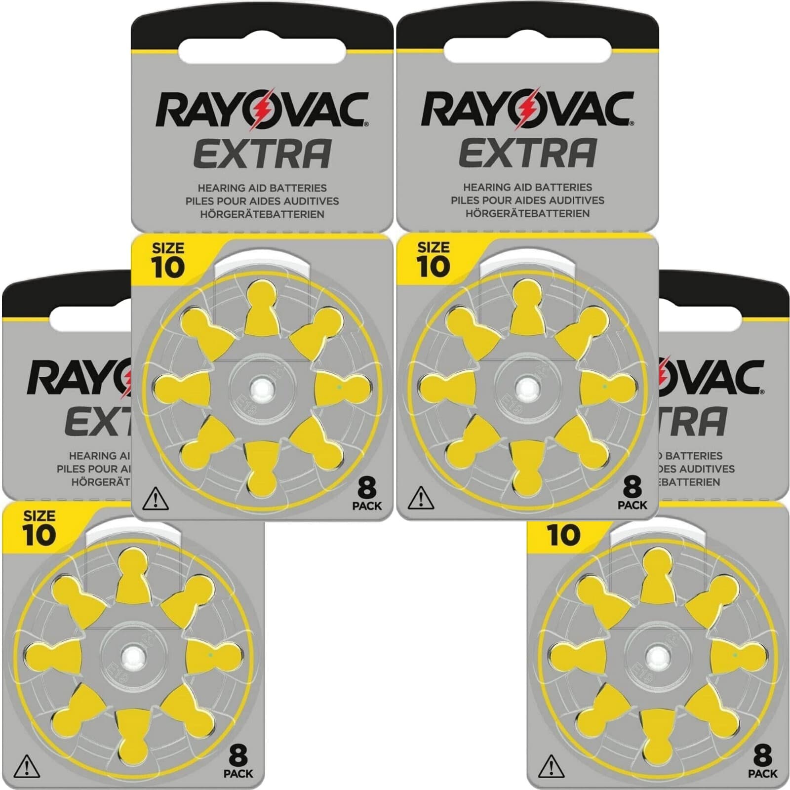 32 x Rayovac AC10 ZA10 YELLOW Hearing Aid Batteries 10 10au PR70 V10 DA230