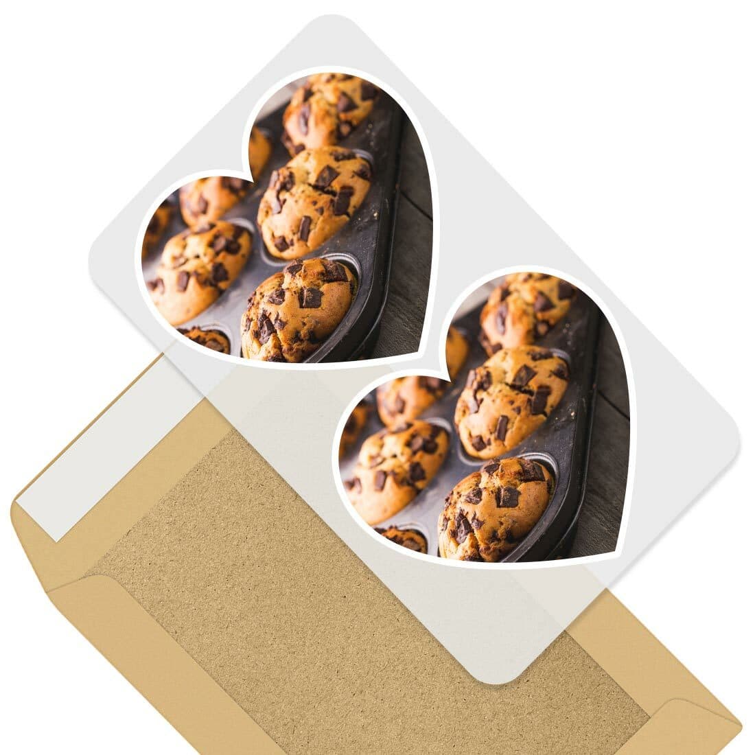 2 x Heart Stickers 10 cm - Home Baking Chocolate Muffins Tin #45348