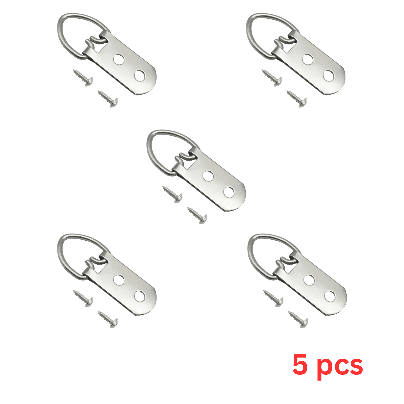 5 x Heavy Duty D-Ring Picture Hangers with Screws for Frame Photo Mirror
