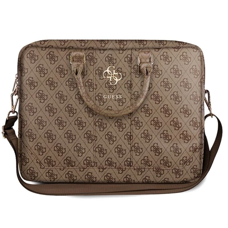 Torba Guess 4G Big Logo na laptopa 16'' - brązowa - Brązowy Guess